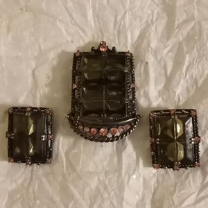 Vintage Brooch and Earring Set